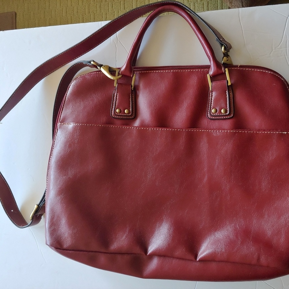 WORTHINGTON BURGUNDY LAPTOP BAG